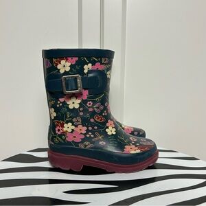 Oaki floral rubber rain boots